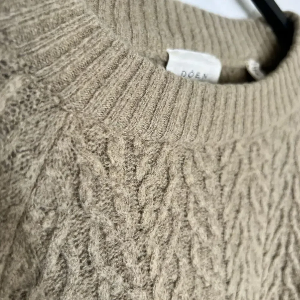 DOEN Sz S Sacha Wool Pullover Sweater in Oatmeal Tan - Picture 12 of 12